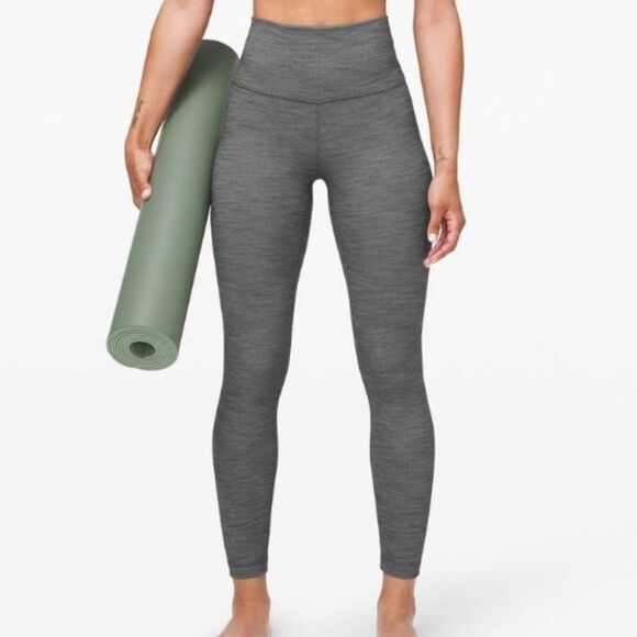 Lululemon Align Pant II 25" - Mini Heathered Herringbone Heathered Black White - Picture 1 of 10